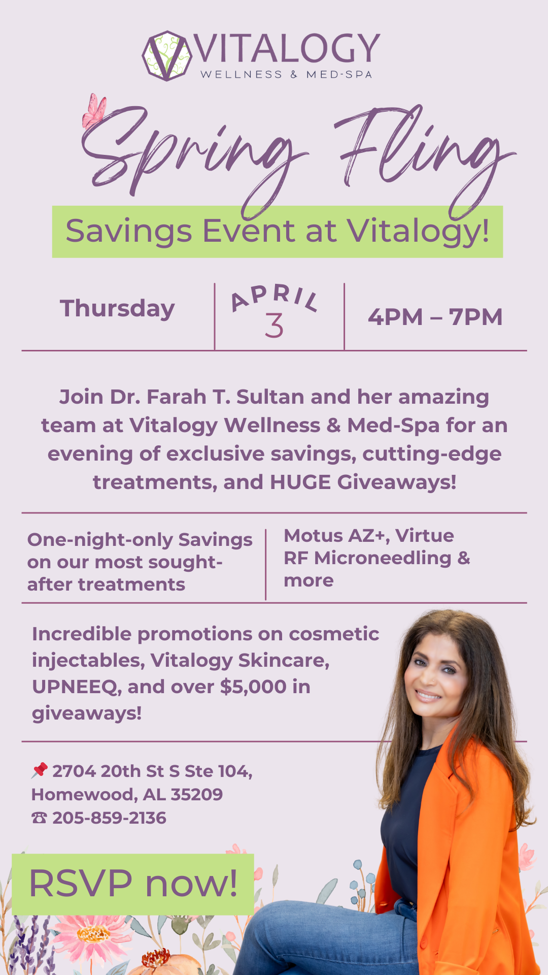 Spring Fling Savings Event at Vitalogy Wellness and Med Spa